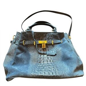 Mia Tomazzi 100% Leather Blue Handbag Purse